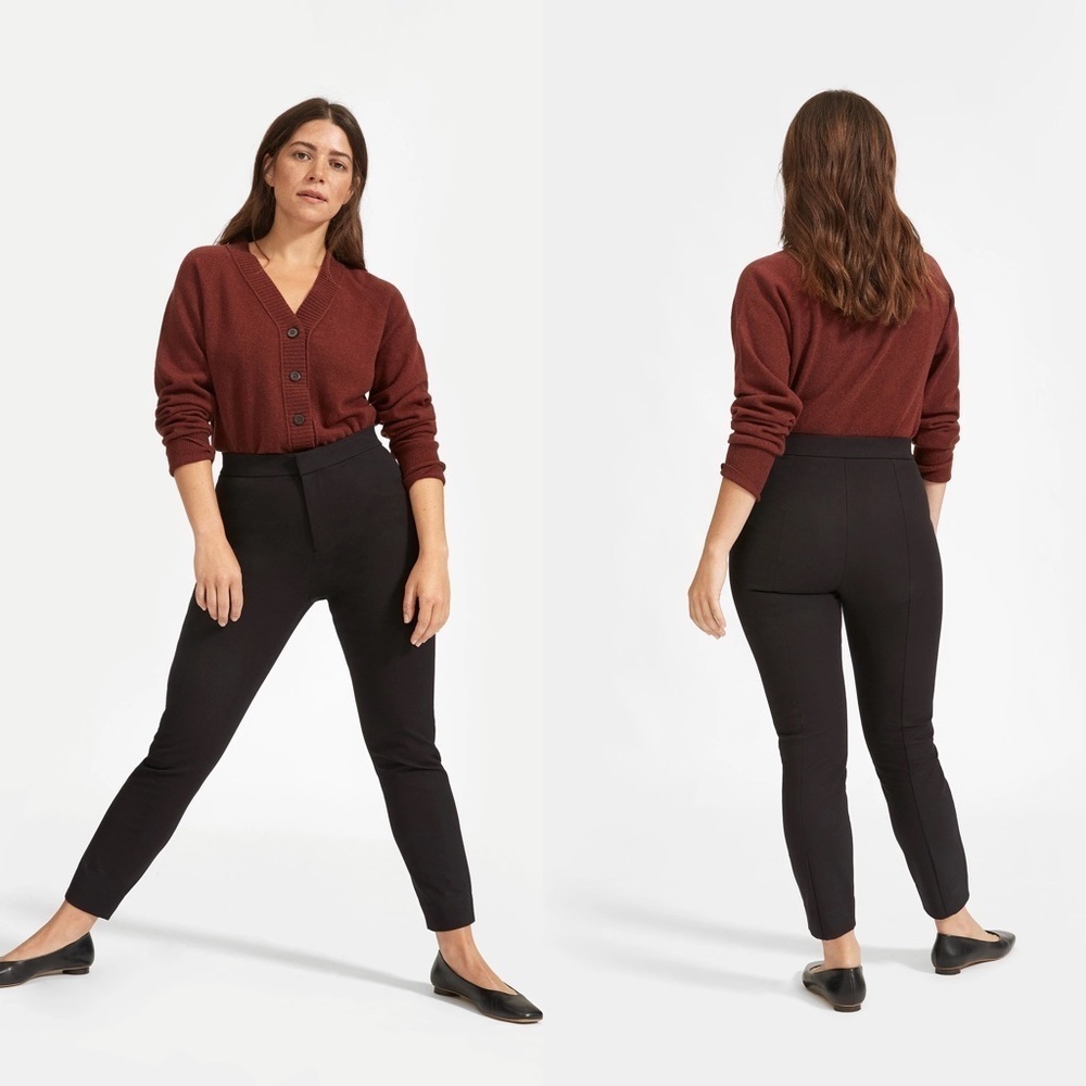 Everlane Black Fixed Waist Stretch Cotton Pant Size 2